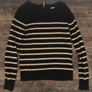 Anne Klein Black/Gold Sweater with Zip Back